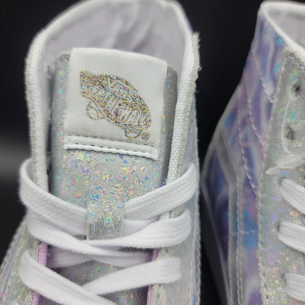 Vans Sk8-Hi Platform Butterfly Silver Purple White Women's Shoes Size 7.5 New